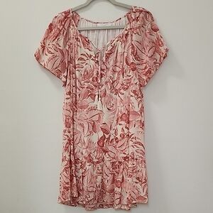 Olivaceous  Floral Print Dress with Tassel Tie Size Large